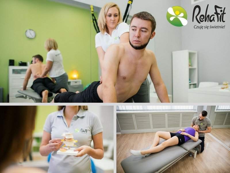 Fizjoterapeuci przeprowadzają kompleksową rehabilitację w b&oacute;lach kręgosłupa. Wykorzystują terapię manualną, terapię McKenzie, kinesiotaping oraz r&oacute;żne formy masażu.